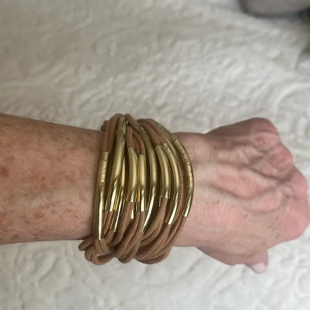 Bella & Jack Casually Elegant Gold and Tan Bracelet